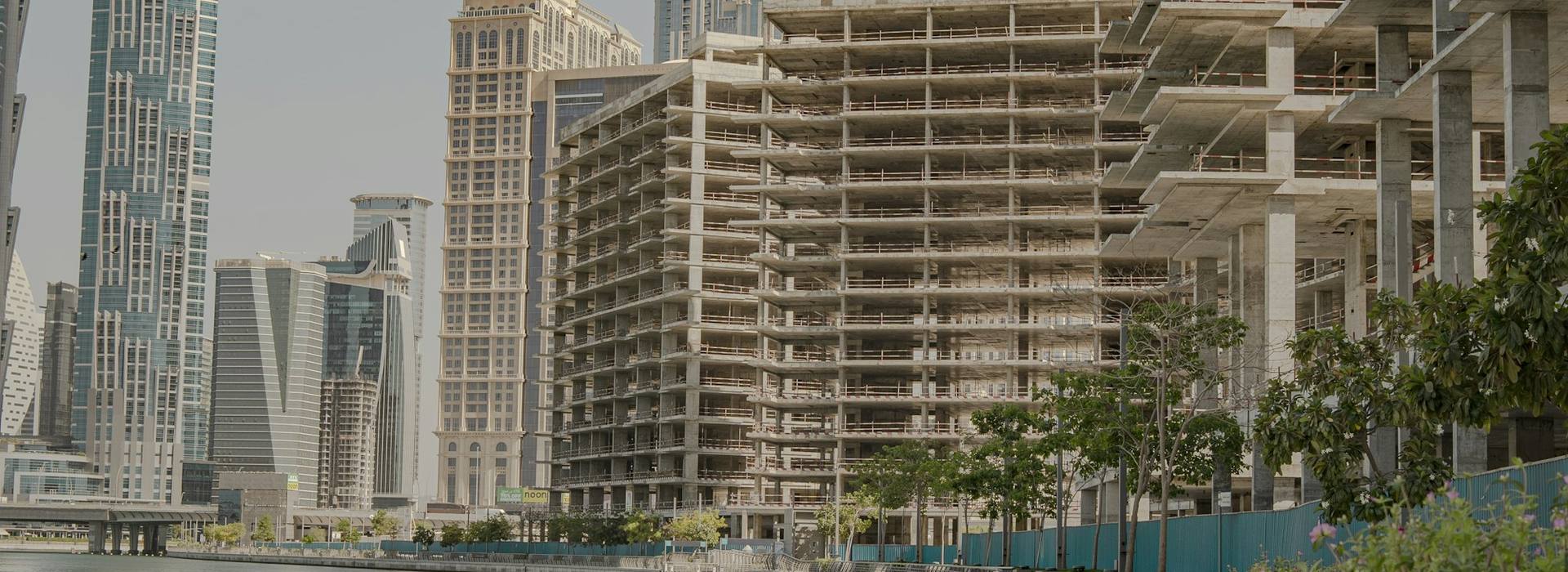 Dubai waterfront buildings along the water
